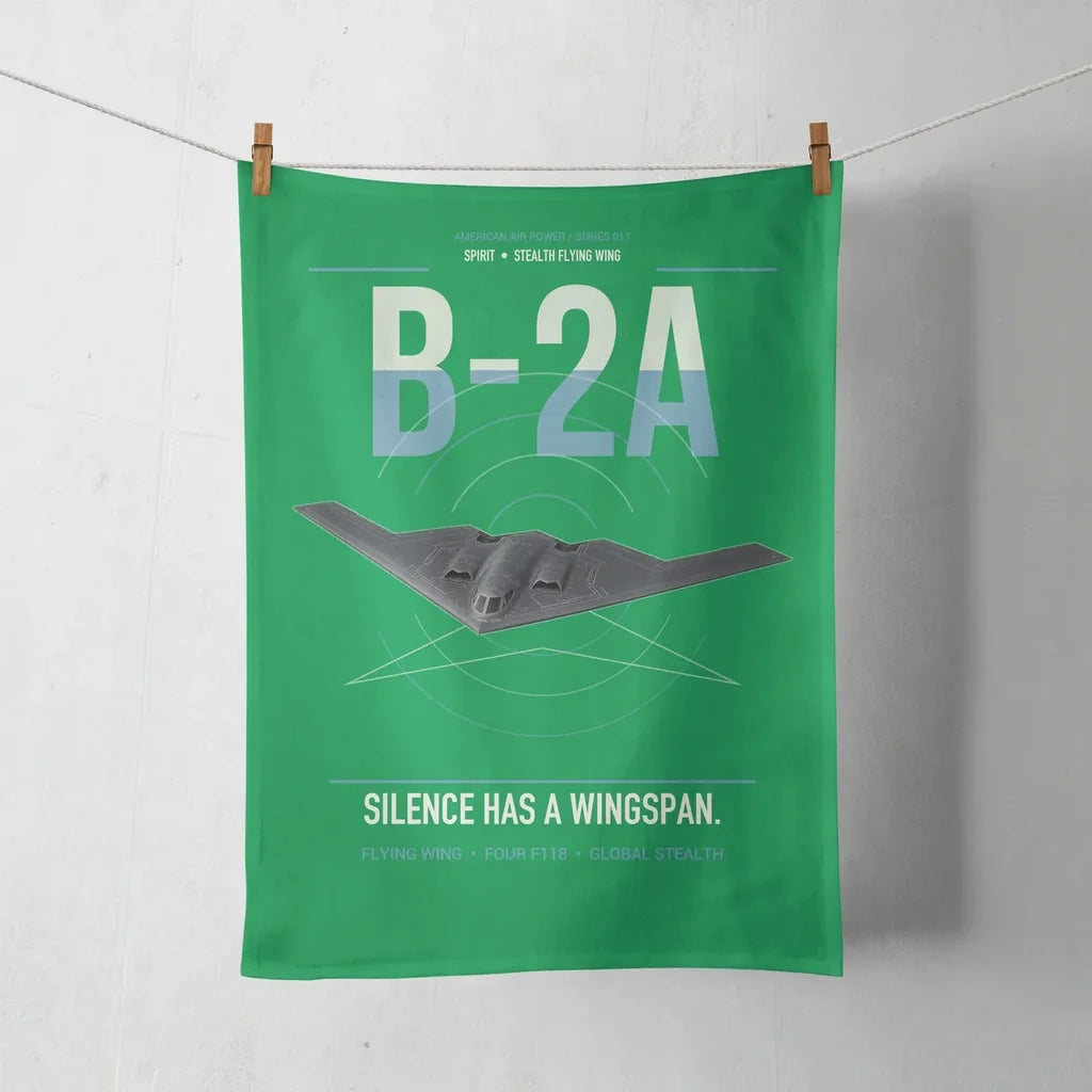 B-2A Spirit design on green towel