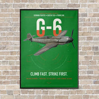 Thumbnail for Messerschmitt Bf 109G-6 vertical canvas print - framed - green background