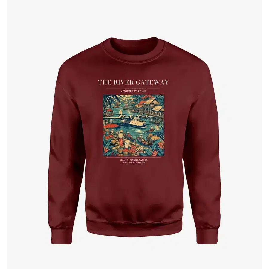 VINTAGE G4066 - The River Gateway - Designed Sweatshirts design on winered