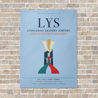 Thumbnail for Lyon-Saint Exupéry Airport LYS vertical canvas print - no frame - light blue background