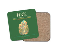 Thumbnail for Kharkiv International Airport (HRK) design on green 1 piece coaster