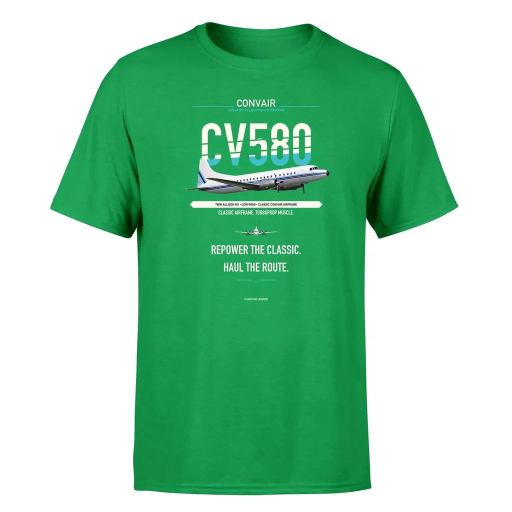 Convair 580 design on green single side