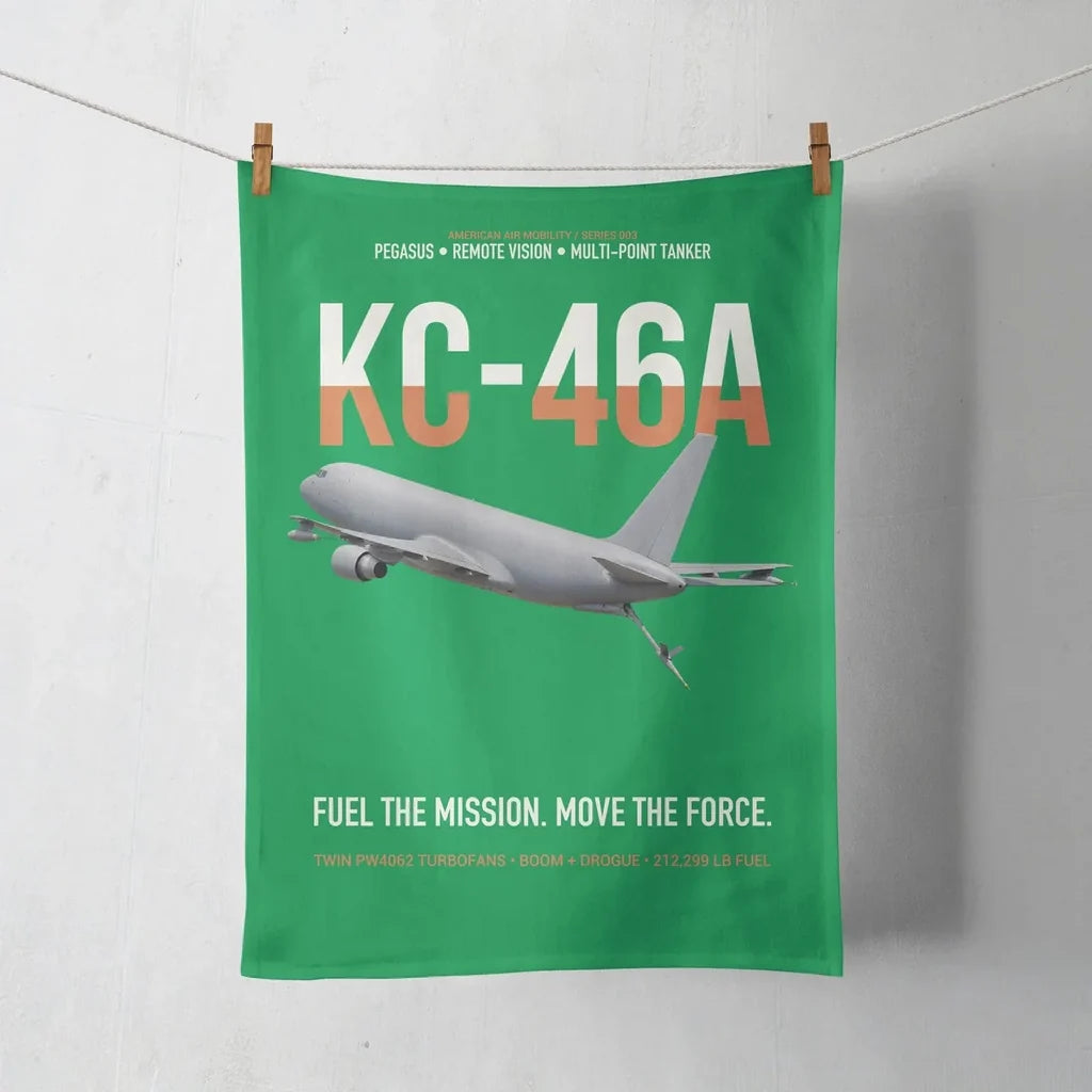 KC-46A PEGASUS design on green towel