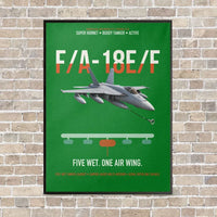 Thumbnail for F A-18E F Buddy Tanker vertical canvas print - framed - green background
