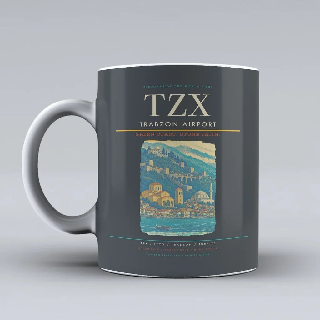 Airport TZX Mug design on gray trabzon