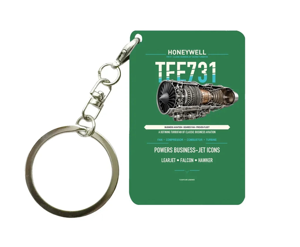 TFE731 Key Chain design on green key chain