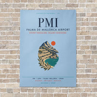Thumbnail for Palma de Mallorca Airport PMI vertical canvas print - no frame - light blue background