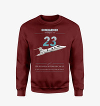 Thumbnail for Bombardier Learjet 23 design on wine red sweatshirt