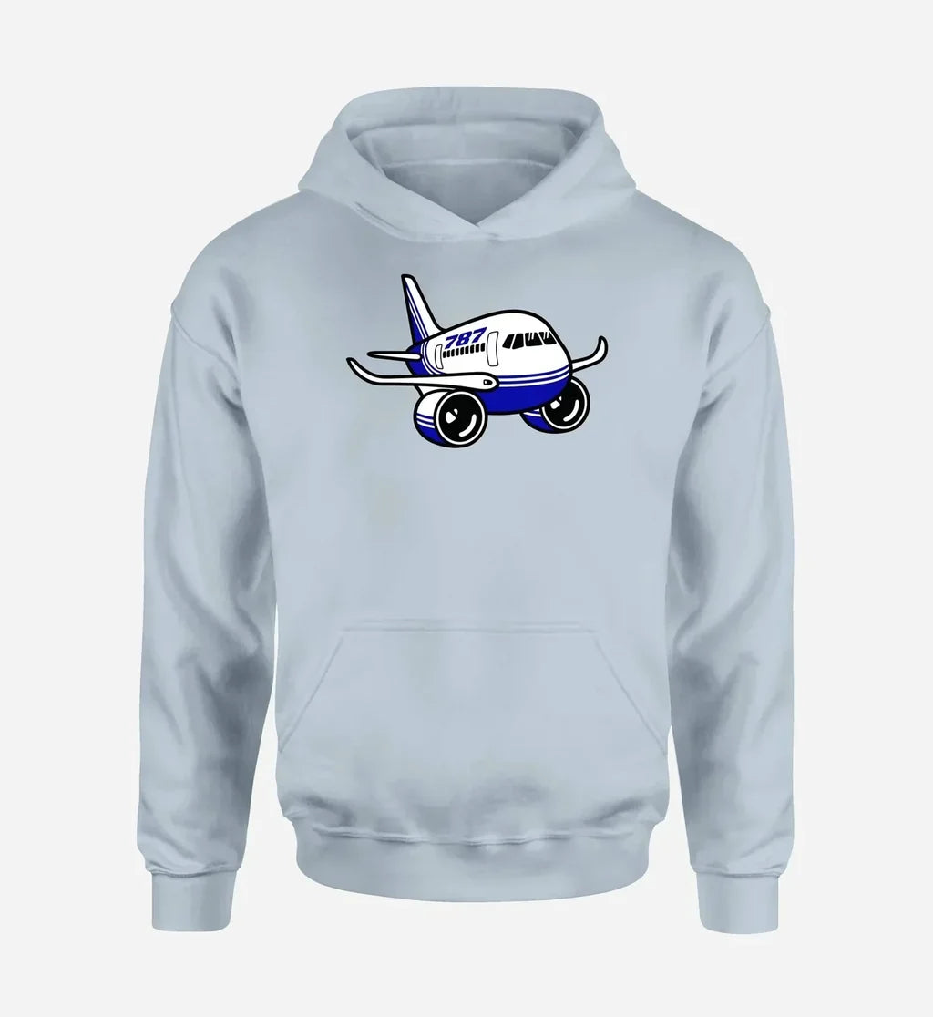 Cartoon Boeing 787 - Light Blue