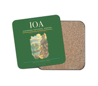 Thumbnail for Ioannina National Airport (IOA) design on green 1 piece coaster