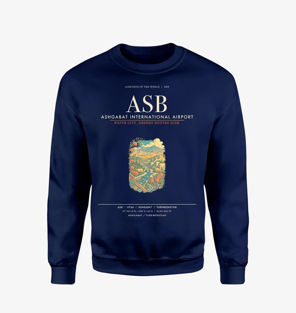 Ashgabat International Airport ASB Sweatshirt - Navy Blue
