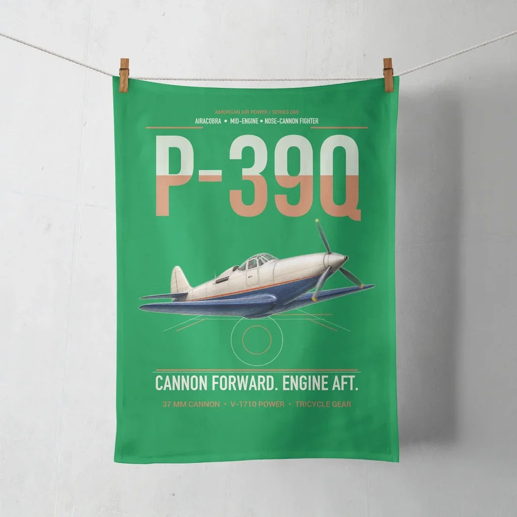 P-39Q Airacobra design on green towel