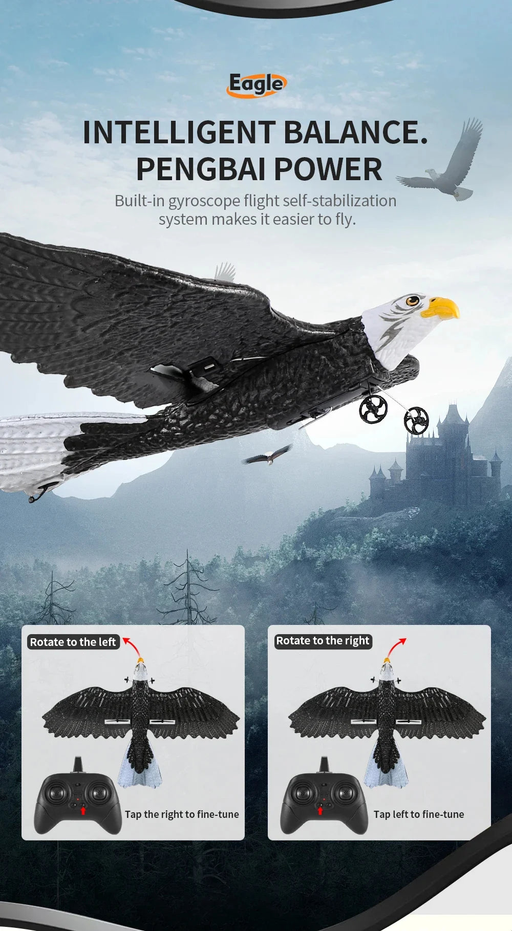 Z59 2Channel 2.4G Glider RC Airplane with Eagle Style Remote Control EPP Foam Drone Simple Control - view 14