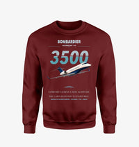 Thumbnail for Bombardier Challenger 3500 design on wine red sweatshirt