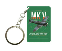 Thumbnail for Hawker Tempest Mk V design on green designed key chain, double-side print