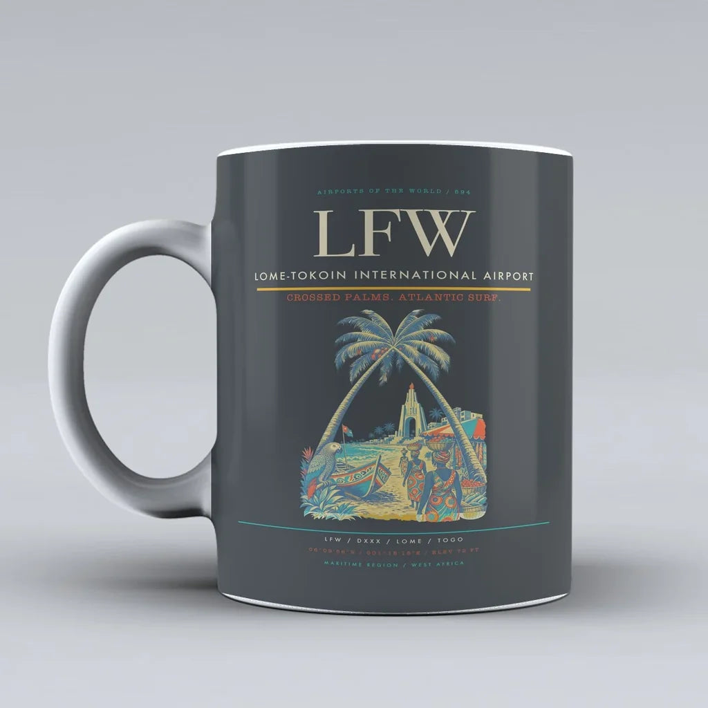 International Airport LFW Mug design on gray lome tokoin