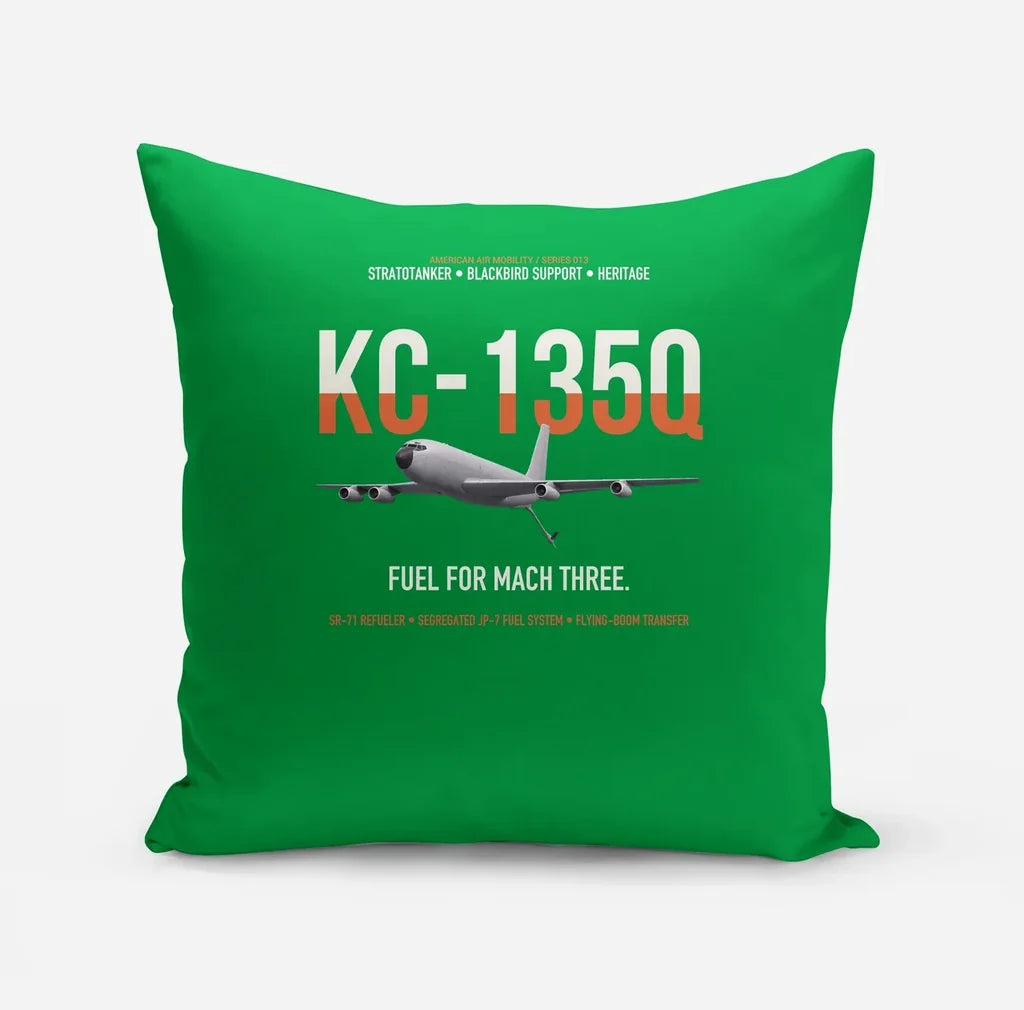 KC-135Q Blackbird Tanker design on green pillow