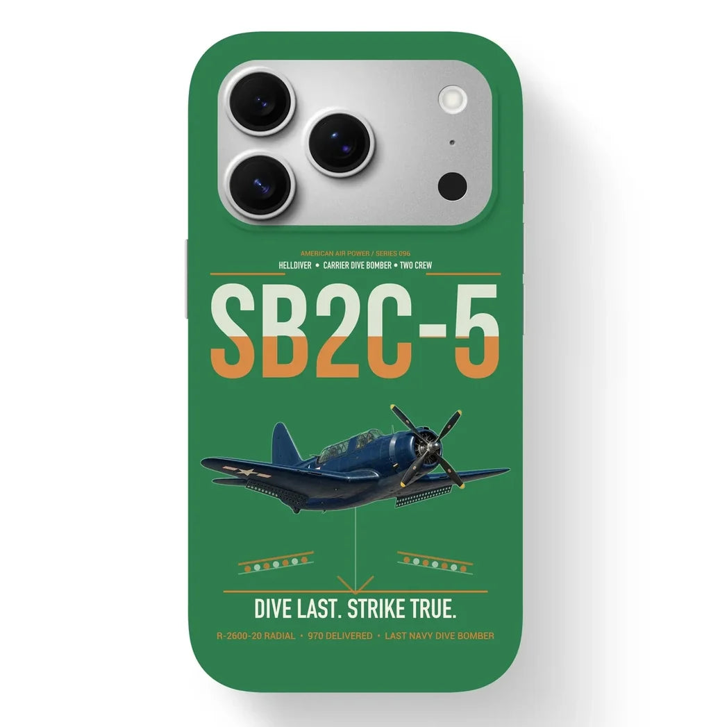 SB2C-5 Helldiver design on green magsafe iphone case, for iPhone 17 Pro