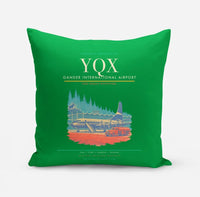 Thumbnail for Gander International Airport (YQX) design on green pillow
