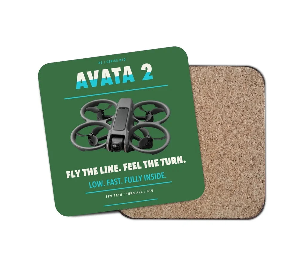 DJI Avata 2 design on green 1 piece coaster