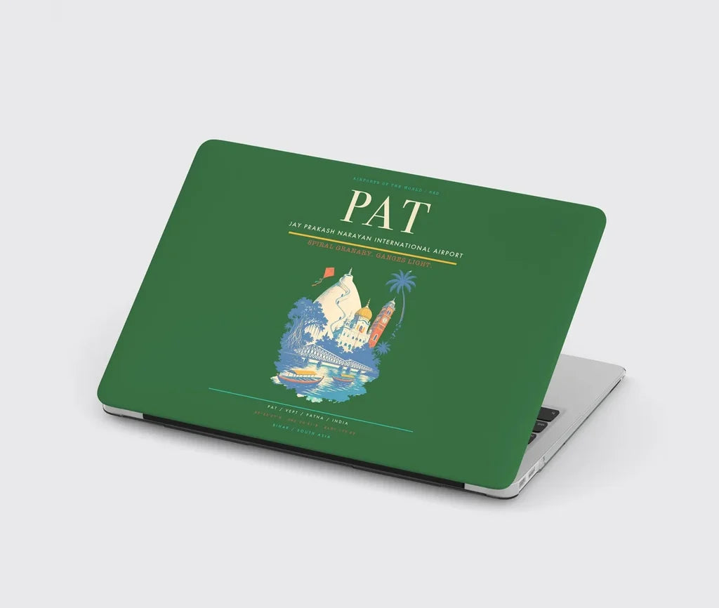 Jay Prakash Narayan International Airport (PAT) design on green MacBook case