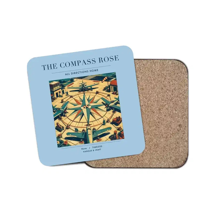 The Compass Rose - Designed Coasters design on light blue 1-piece