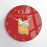 Thumbnail for McClellan-Palomar Airport (CLD) design on red no frame wall clock