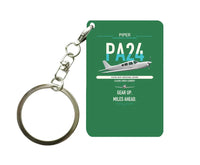 Thumbnail for Piper PA-24-250 Comanche 250 design on green designed key chain, double-side print