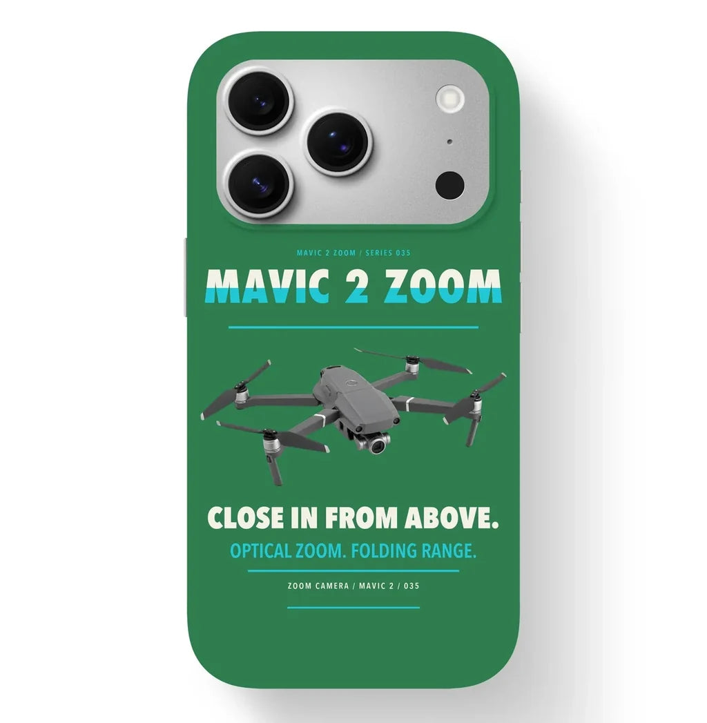 DJI Mavic 2 Zoom Case design on green iphone case