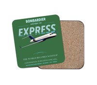 Thumbnail for Bombardier Global Express design on green 1 piece coaster