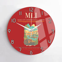 Thumbnail for Quad City International Airport (MLI) design on red no frame wall clock