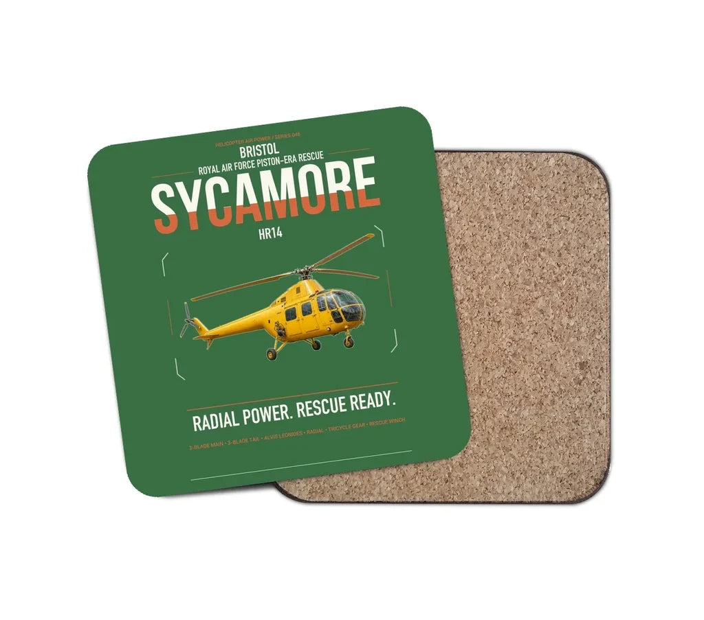 Bristol Sycamore HR14 design on green 1 piece coaster