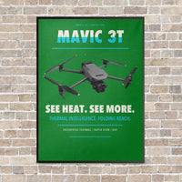 Thumbnail for DJI Mavic 3 Thermal vertical canvas print - framed - green background