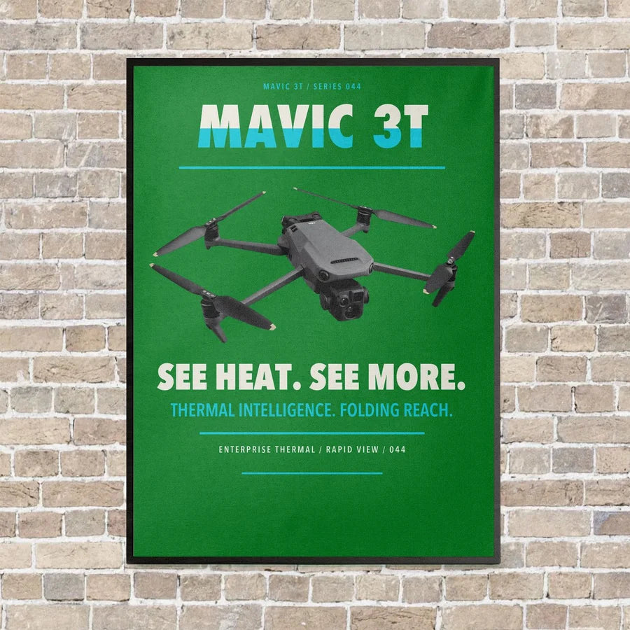 DJI Mavic 3 Thermal vertical canvas print - framed - green background