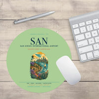 Thumbnail for San Diego International Airport (SAN) design on light green round mouse pad
