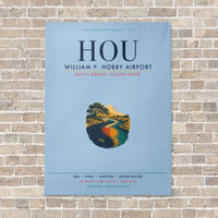 Thumbnail for William P. Hobby Airport HOU vertical canvas print - no frame - light blue background