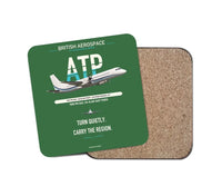 Thumbnail for British Aerospace ATP design on green 1 piece coaster