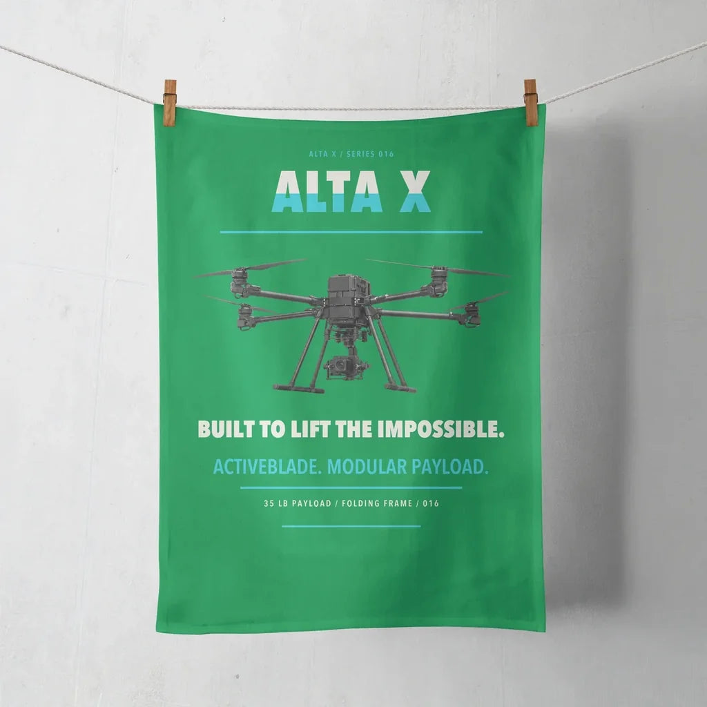 Freefly Alta X design on green towel