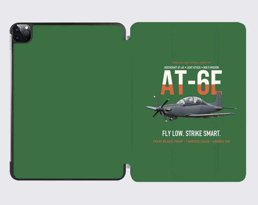 AT-6E Wolverine Light Attack design on green ipad tablet case