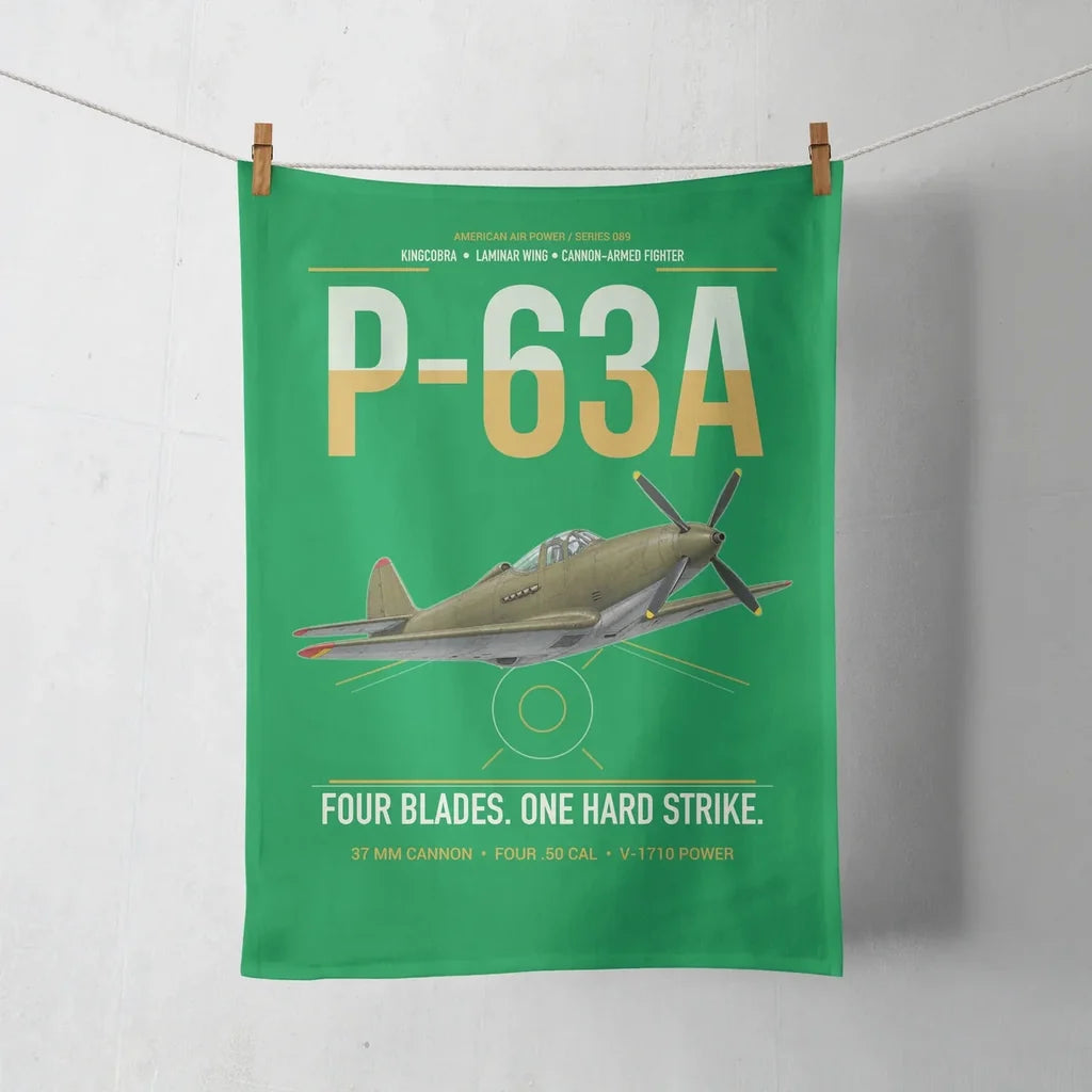 P-63A Kingcobra design on green towel