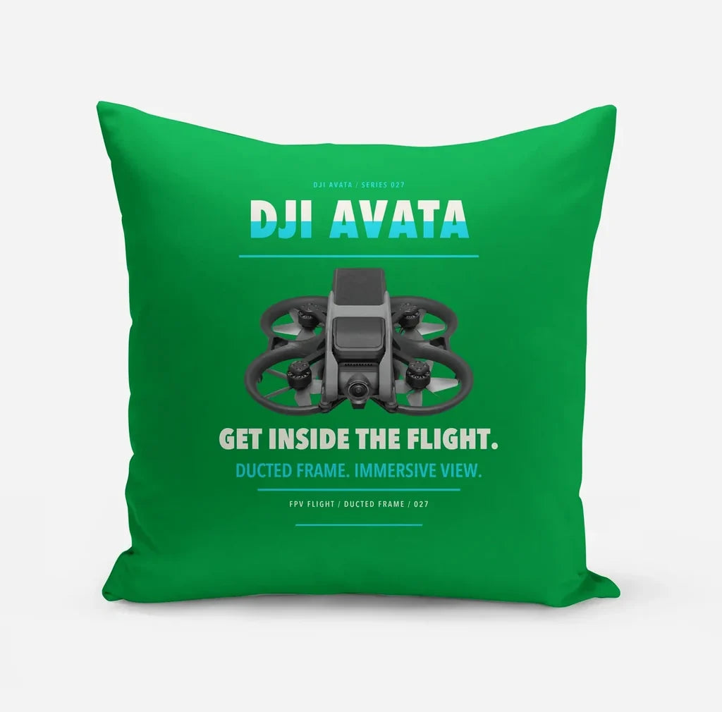 DJI Avata design on green pillow
