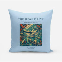Thumbnail for VINTAGE G4023 - The Jungle Line - Designed Pillows design on lightblue