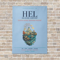 Thumbnail for Helsinki Airport HEL vertical canvas print - no frame - light blue background