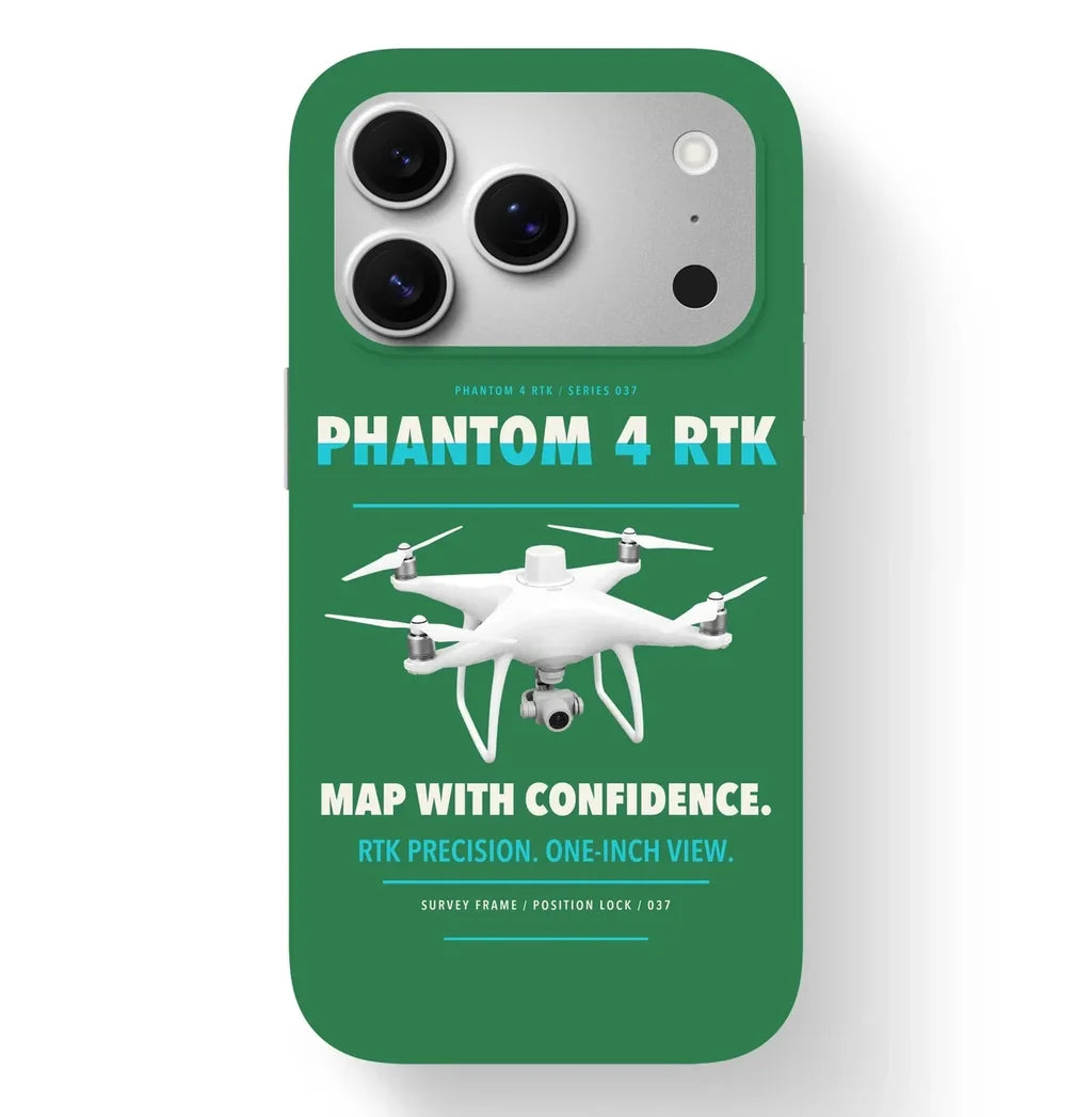 DJI Phantom 4 RTK Case design on green iphone case