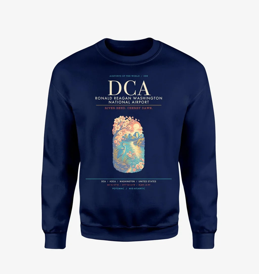 Ronald Reagan Washington National Airport DCA Sweatshirt - Navy Blue