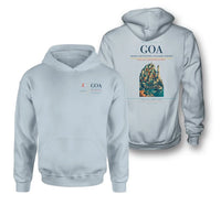 Thumbnail for Genoa Cristoforo Colombo Airport (GOA) design on light blue double-side hoodie