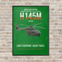 Thumbnail for Airbus Helicopters H145M LUH SOF vertical canvas print - framed - green background