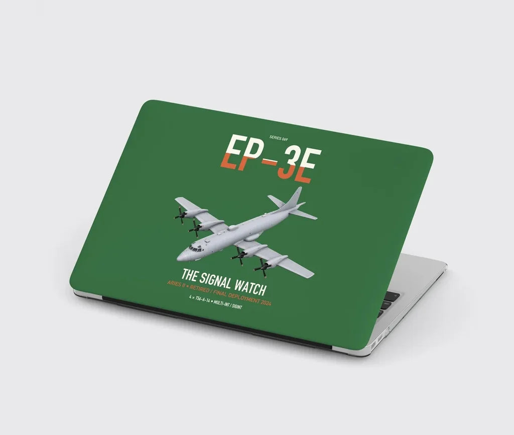 EP-3E ARIES II design on green MacBook case
