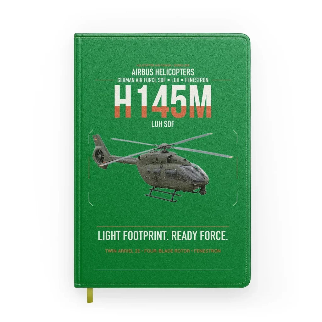 Airbus Helicopters H145M LUH SOF design on green notebook