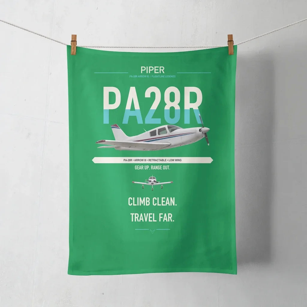Piper PA-28R Arrow III design on green towel